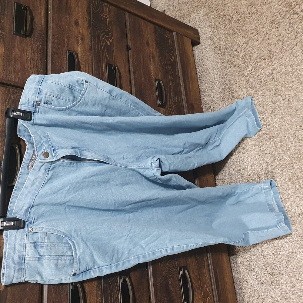 New Plus Size 28 Petite Classic Blue Straight Leg Jeans